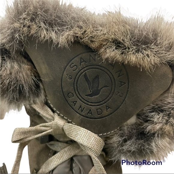 Santana Canada Marta Tan Snow Boot Side Zip Size 6.5 37 - Picture 7 of 10